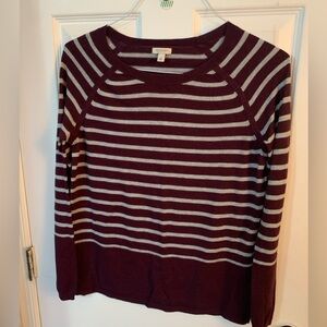 Sonoma Life + Style Sweater Womens Size Small Burgundy And Gray Long Sleeve